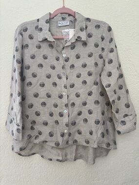 NWT Habitat Clothes to Live In Linen Lagenlook Button Down